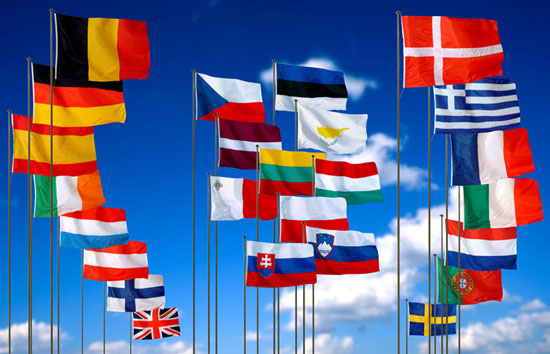 Tên của 26 quốc gia thành viên Schengen