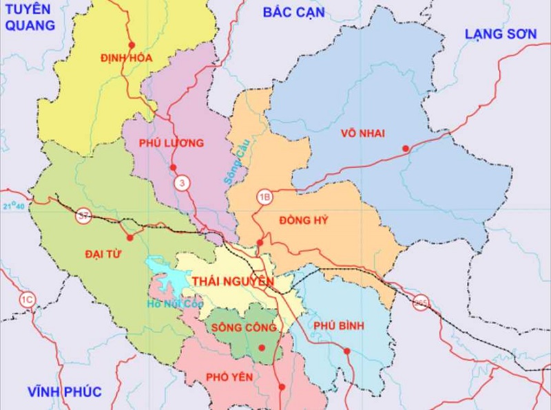 Bản đồ du lịch Thái Nguyên chi tiết và đầy đủ nhất năm 2025