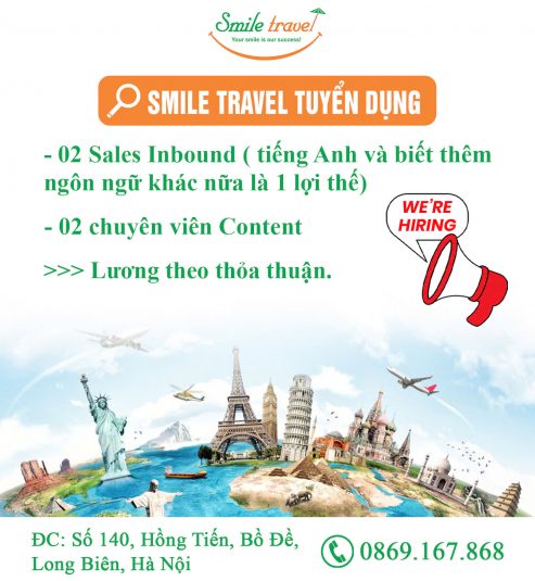 Smile Travel Tuyển Dụng Nhân Viên Kinh Doanh Inbound Tháng 12 – Đi Làm Ngay Tại Công Ty Du Lịch Smile Travel