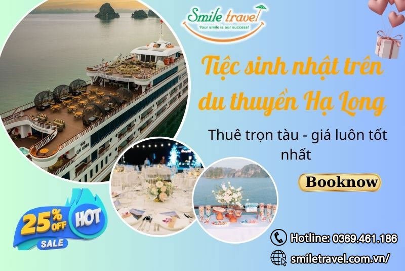 Du thuyền tổ chức sinh nhật trên Vịnh Hạ Long tuyệt đẹp và sang trọng.